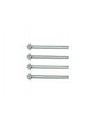 Set of 4 threaded rods made of galvanized steel M10 length 12 cm