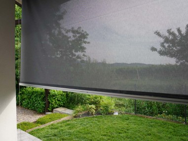 Outdoor Roller Shade Reef Roll -- Custom Sizes - Roller Shade with Stainless Steel Wire Guides