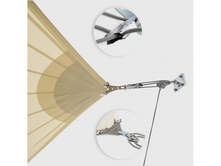 Kit wall mount Muscle x3 with Pulleys and traction booster for shade sails