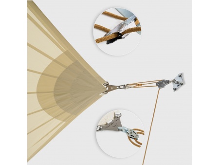 Kit wall mount Muscle x3 with Pulleys and traction booster for shade sails