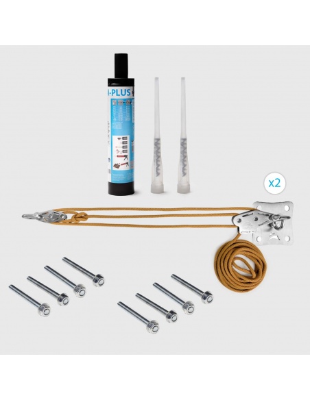 Kit wall mount Muscle x3 with Pulleys and traction booster for shade sails