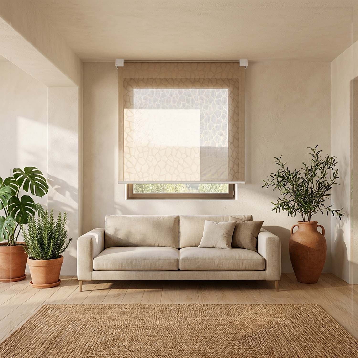 Kyma: Roller Shade with Wavy Design Plate