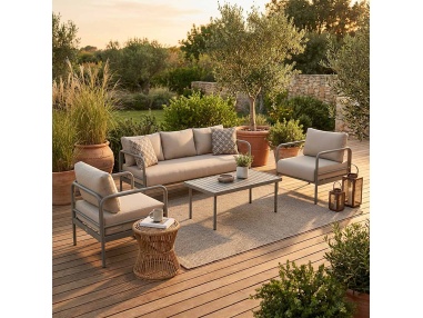 Melina: Outdoor lounge set with extra-thick cushions