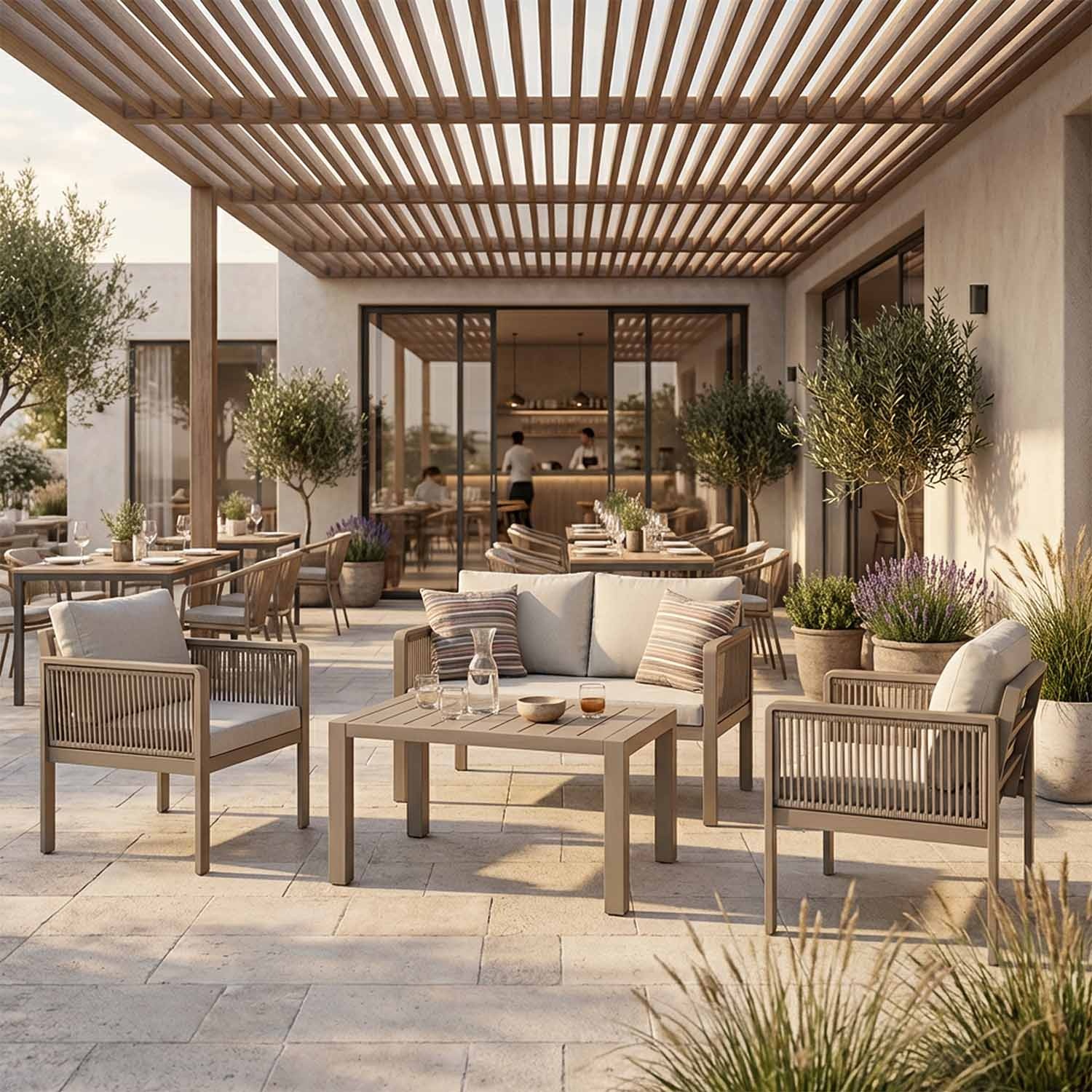 Genova: Handcrafted Patio Lounge Set with Handwoven Rope