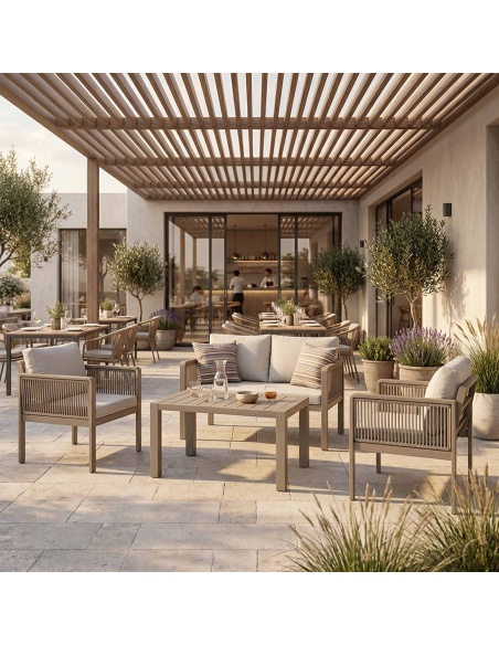 Genova: Handcrafted Patio Lounge Set with Handwoven Rope