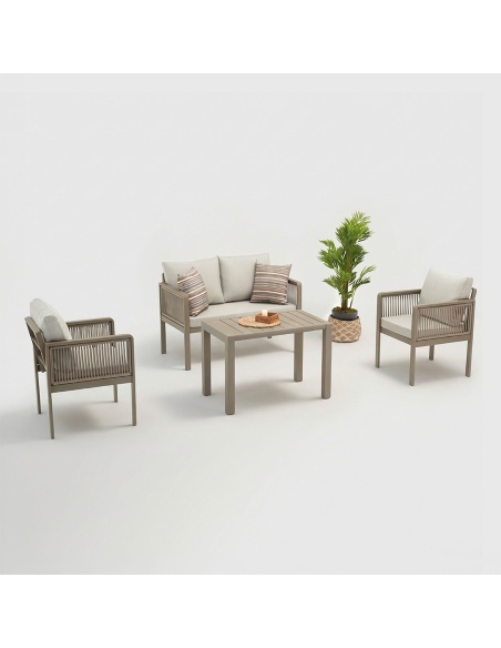 Genova: Handcrafted Patio Lounge Set with Handwoven Rope
