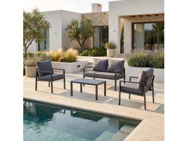 Siena patio conversation set aluminium modern