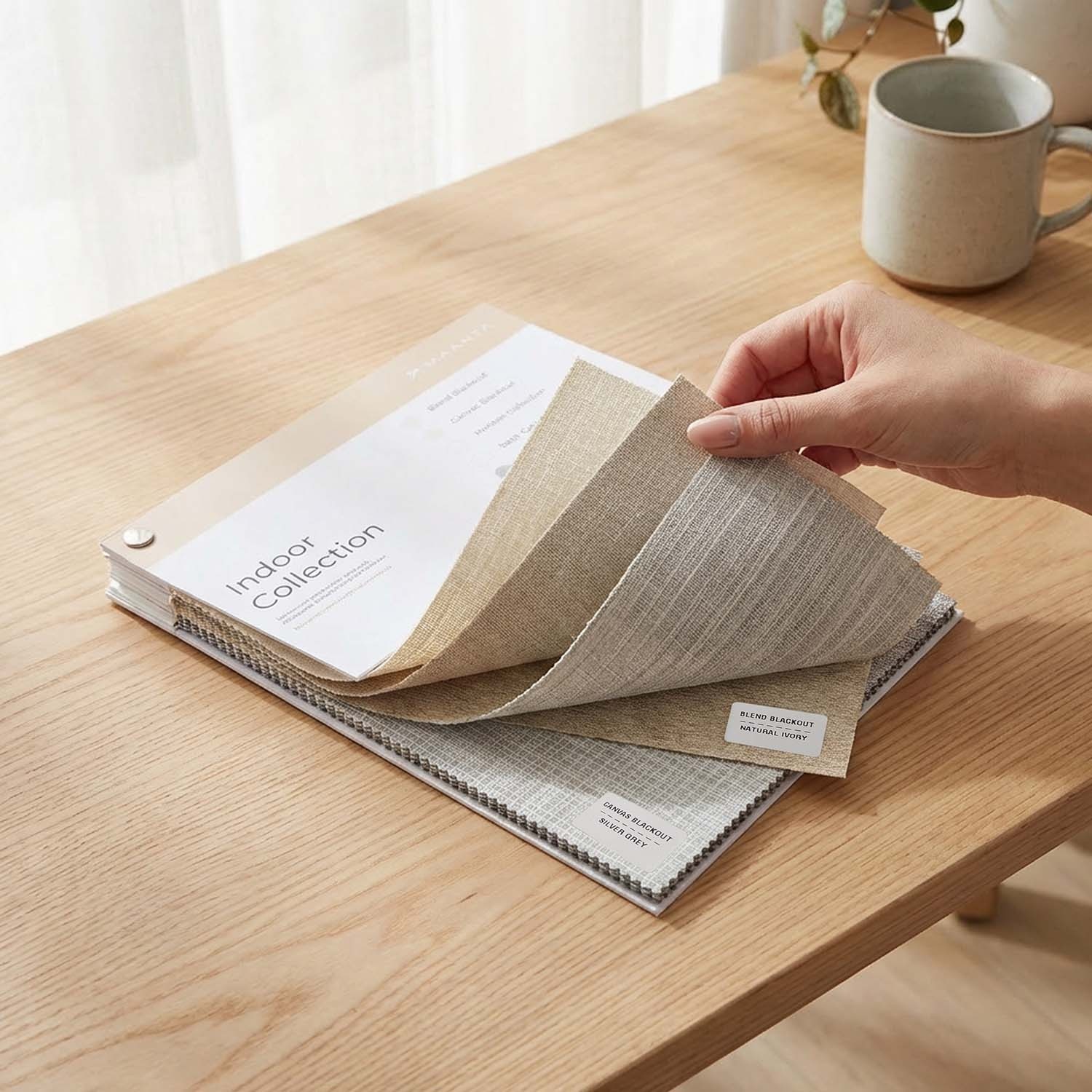 Roller shade fabric samples: Colors & materials