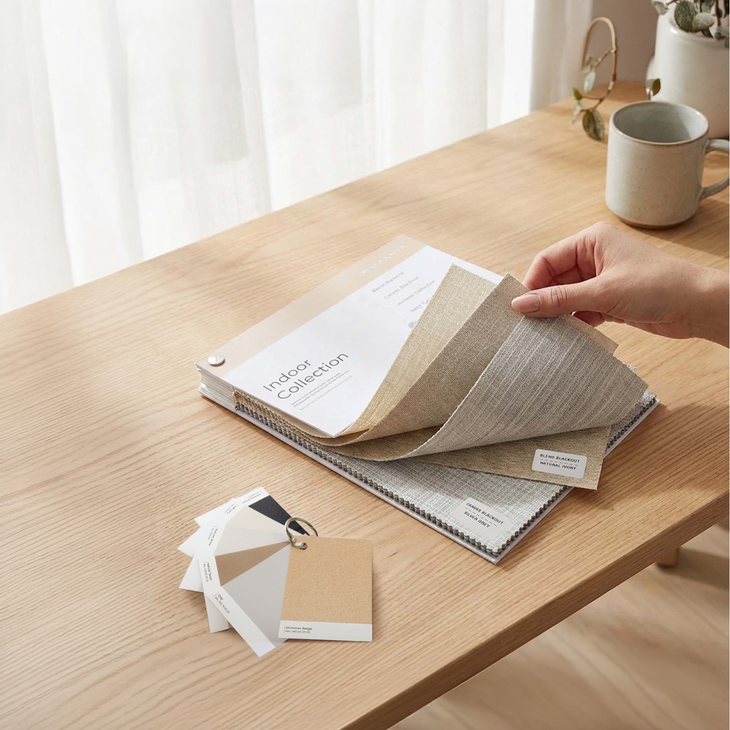 Roller shade fabric samples: Colors & materials