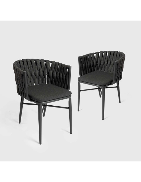 Torcea: Outdoor Chair with Wide Flat Rope