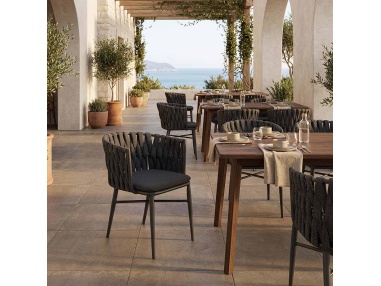 Torcea: Outdoor Chair with Wide Flat Rope