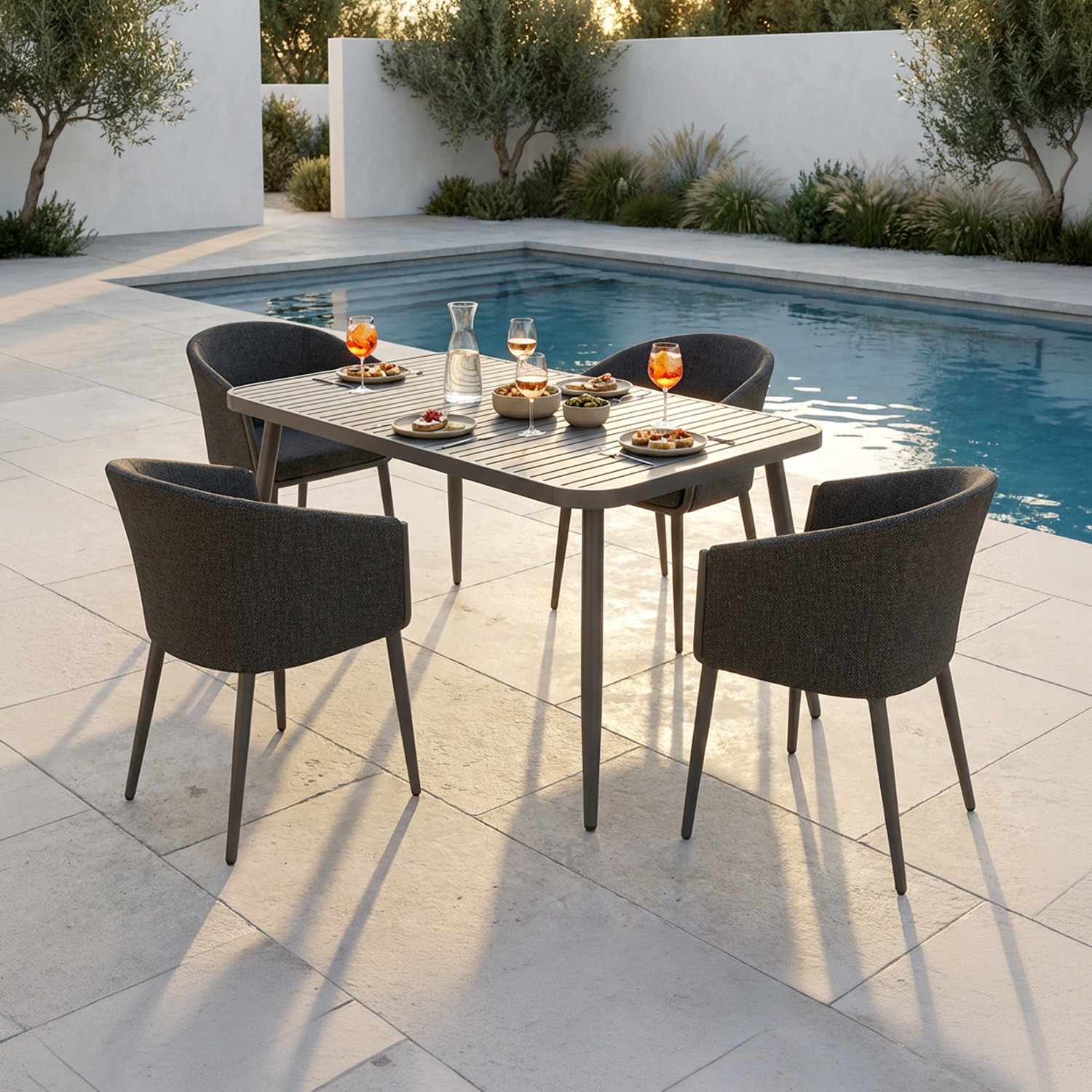 Conviva - Outdoor aluminum dining table