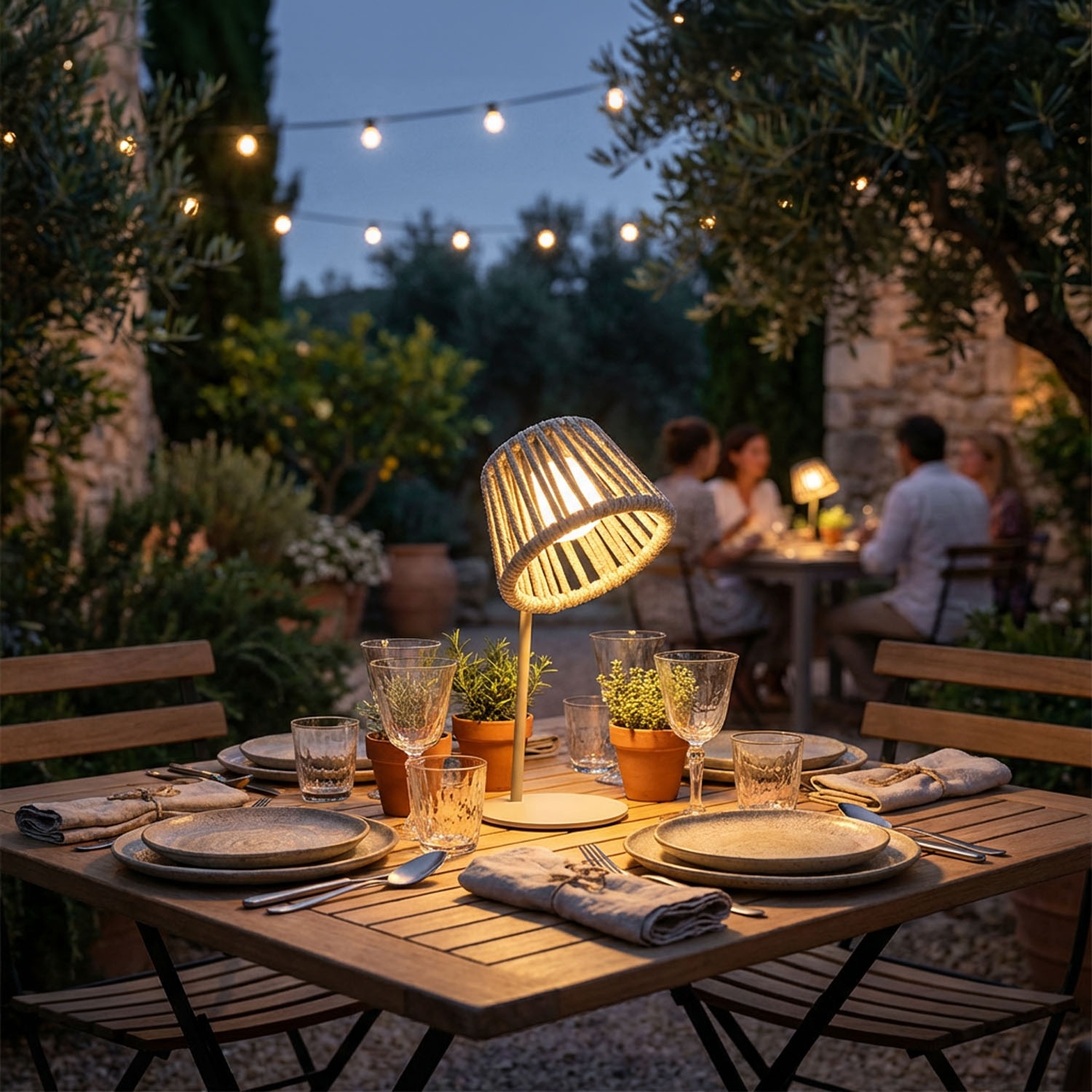 Mini Ropelle: Rechargeable Table Lamp in Olefin Rope 2
