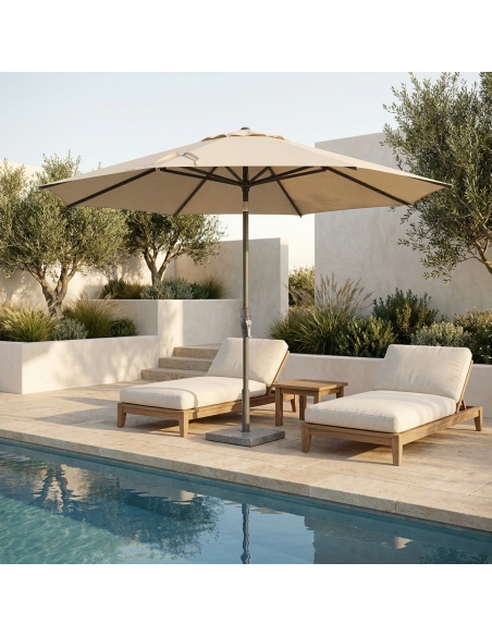 Lybra: Tilting Center Pole Patio Umbrella with EquiTilt® Technology