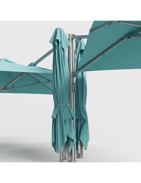 Cygnus Qadro: Four-Canopy Cantilever Umbrella 19'8" x 19'8"
