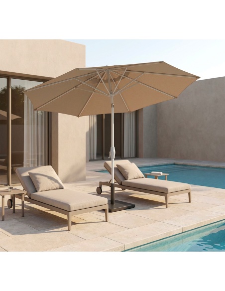 Lybra: Tilting Center Pole Patio Umbrella with EquiTilt® Technology