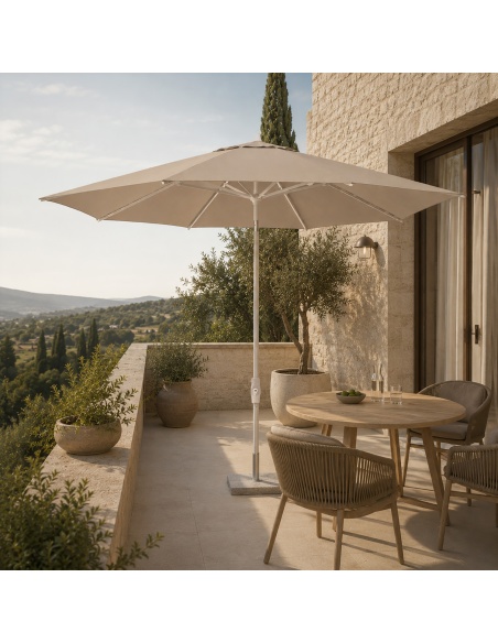 Lybra: Tilting Center Pole Patio Umbrella with EquiTilt® Technology