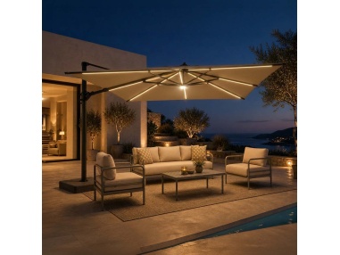 Auriga: Tilting Cantilever Umbrella with Integrated Solar LEDs