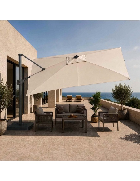 Auriga: Tilting Cantilever Umbrella with Integrated Solar LEDs