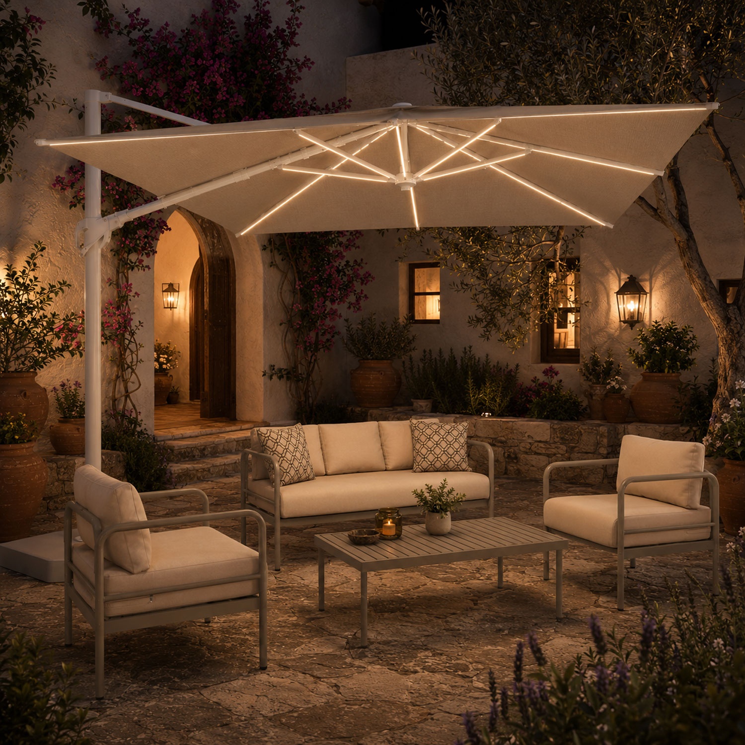 Auriga: Tilting Cantilever Umbrella with Integrated Solar LEDs 2