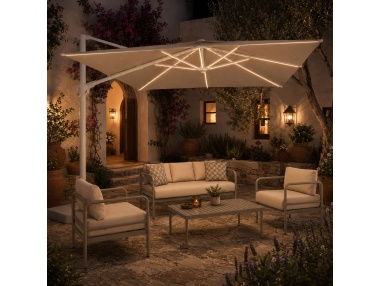 Auriga: Tilting Cantilever Umbrella with Integrated Solar LEDs