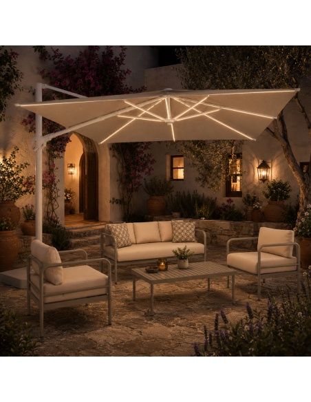Auriga: Tilting Cantilever Umbrella with Integrated Solar LEDs