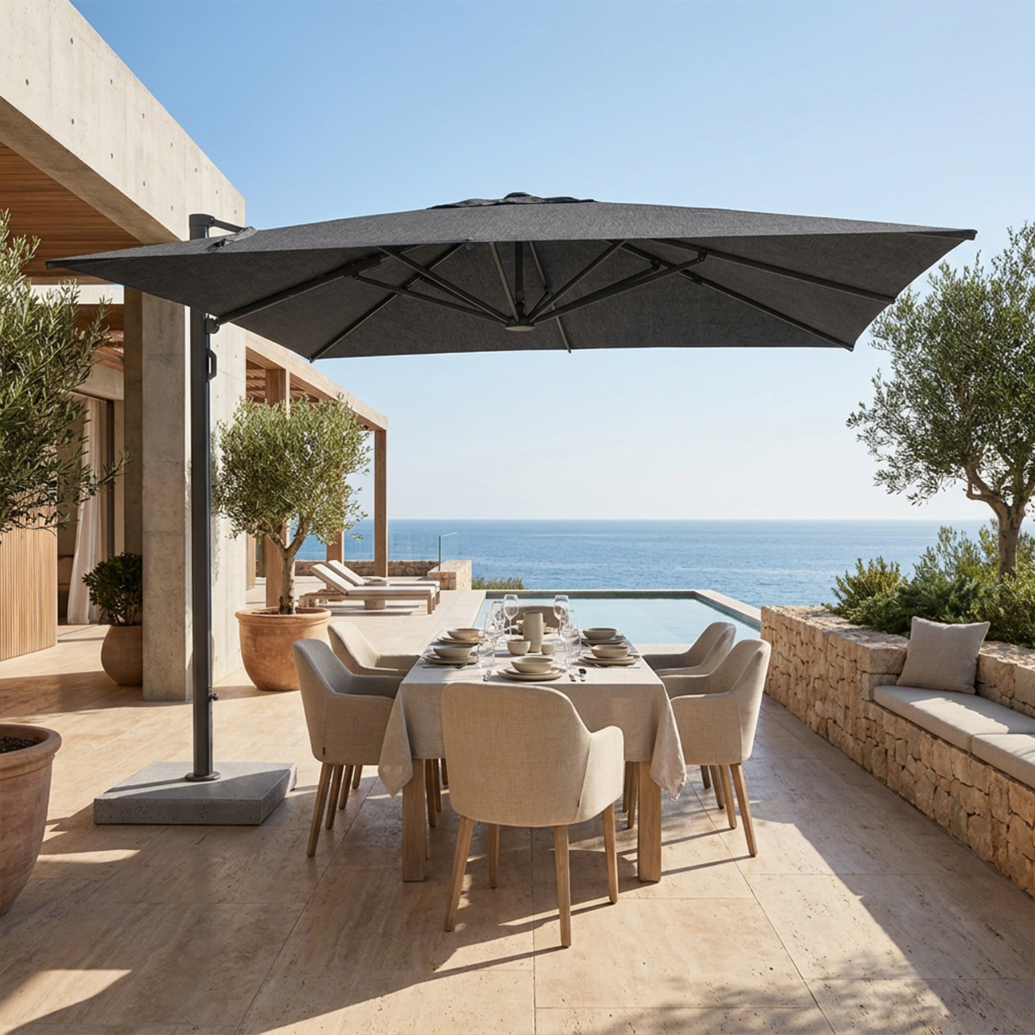 Cygnus: Cantilever Side-Arm Push-Open Patio Umbrella 2