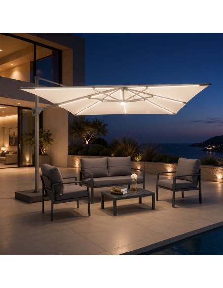 Auriga: Tilting Cantilever Umbrella with Integrated Solar LEDs