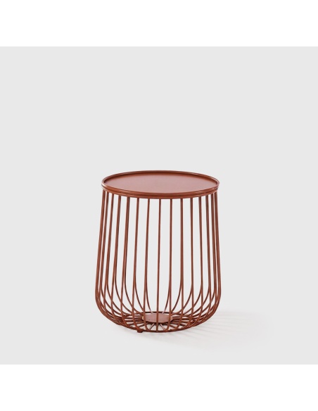 Plana: Low Outdoor Side Table with a Durable Iron Rod Frame