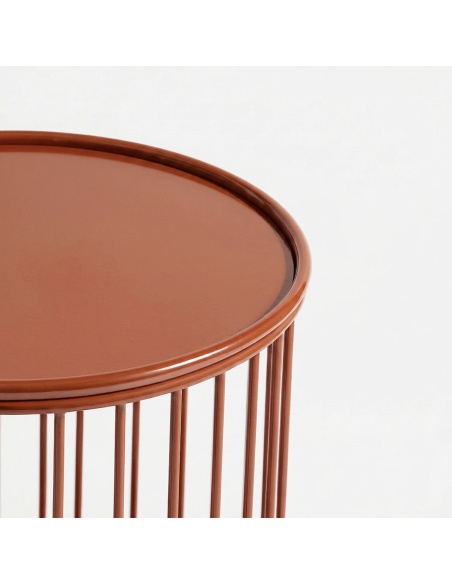 Plana: Low Outdoor Side Table with a Durable Iron Rod Frame