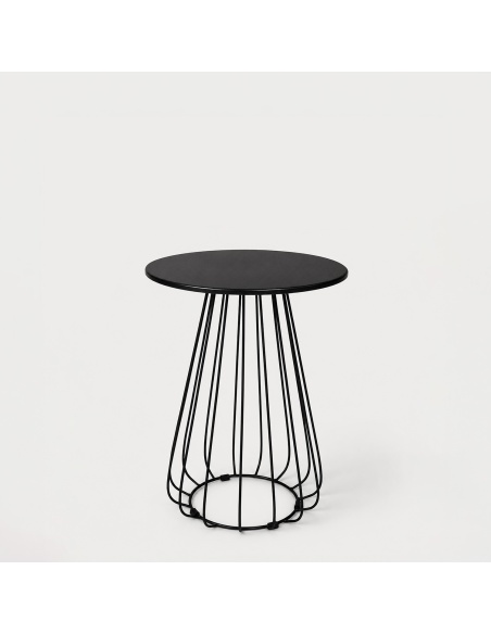 Plaka: Designer Outdoor Bistro Table with Iron Rod Frame
