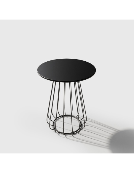 Plaka: Designer Outdoor Bistro Table with Iron Rod Frame