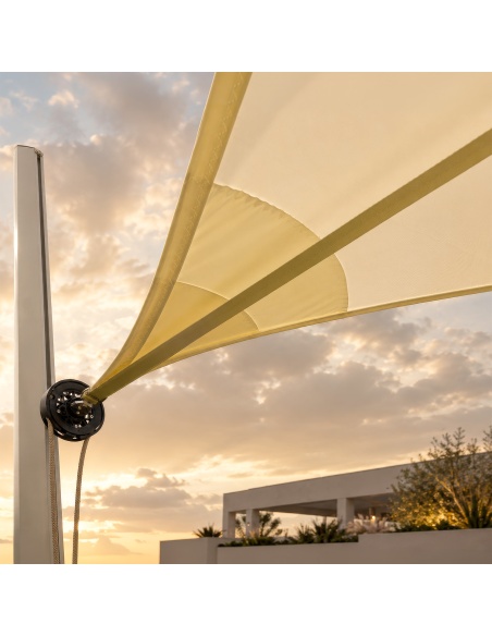 EZ Breez Furl Waterproof: Shade Sail with Manual Winder in 90 Seconds