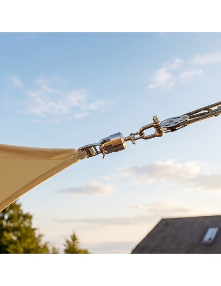 EZ Breez Furl Waterproof: Shade Sail with Manual Winder in 90 Seconds