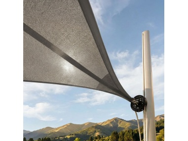 EZ Breez Furl Breathable: Shade Sail with Manual Furler in 90 Sec