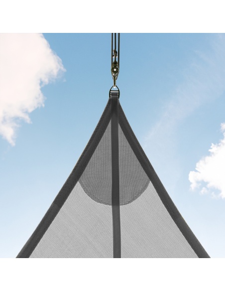 EZ Breez Furl Breathable: Shade Sail with Manual Furler in 90 Sec