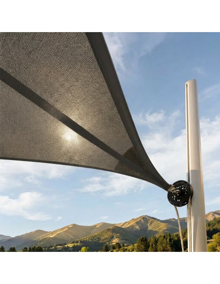 EZ Breez Furl Breathable: Shade Sail with Manual Furler in 90 Sec