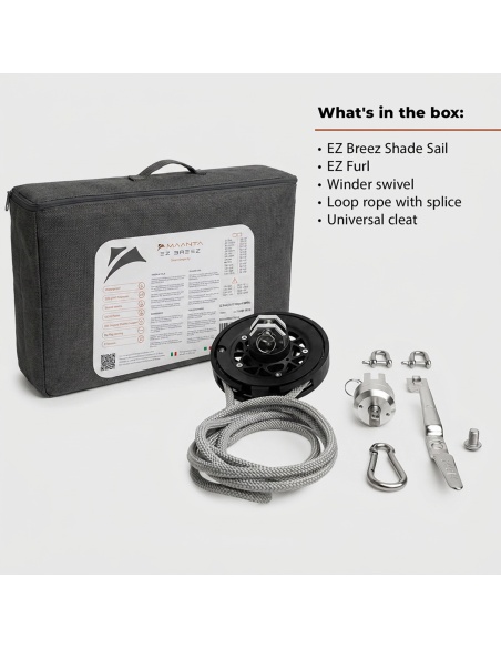 EZ Breez Furl Breathable: Shade Sail with Manual Furler in 90 Sec