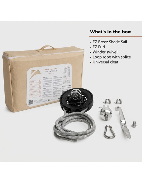 EZ Breez Furl Breathable: Shade Sail with Manual Furler in 90 Sec