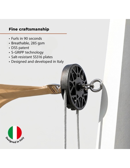 EZ Breez Furl Breathable: Shade Sail with Manual Furler in 90 Sec