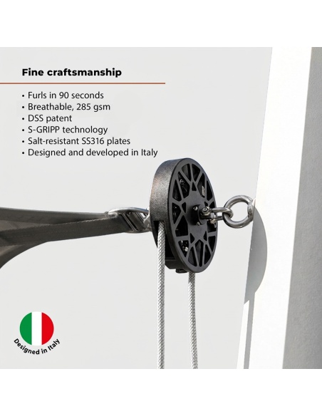 EZ Breez Furl Breathable: Shade Sail with Manual Furler in 90 Sec
