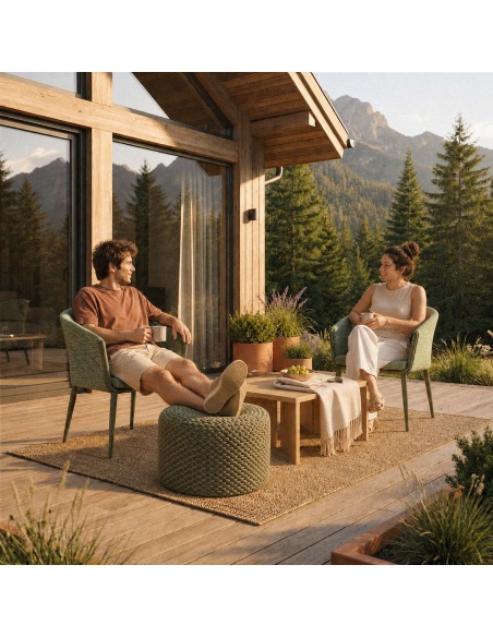 Thyrea: Woven Outdoor Pouf, Designed by Maanta