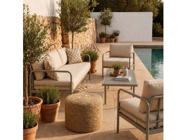 Thyrea: Woven Outdoor Pouf, Designed by Maanta