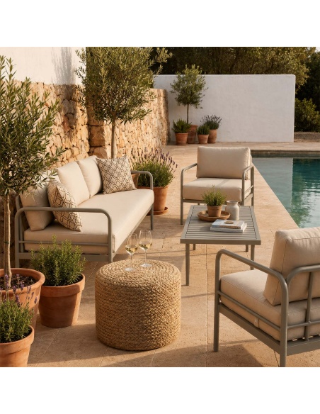 Thyrea: Woven Outdoor Pouf, Designed by Maanta