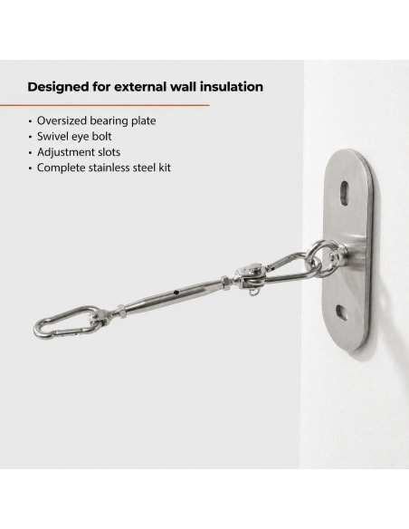 Sartya: Wall Plate Kit for Shade Sails on Insulated Walls