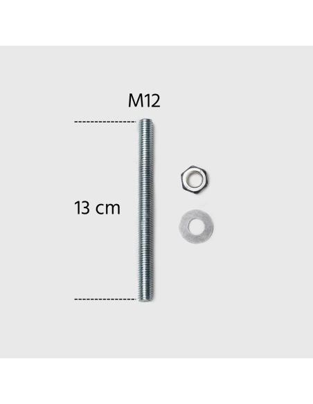 Set of 4 threaded rods made of galvanized steel M12 length 13 cm