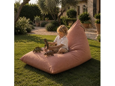 Thera Maxi: XL Outdoor Bean Bag Chair in Bouclé, Rain & UV Resistant
