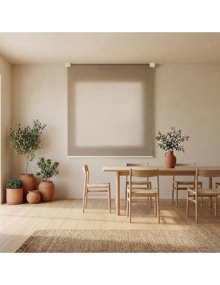 Light-Filtering Roller Shade with Cotton, Kyma Earth