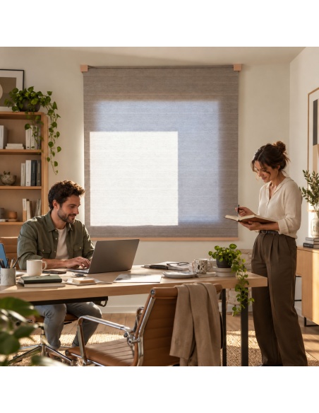 Light-Filtering Roller Shade with Cotton, Kyma Earth
