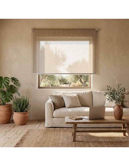 Custom Striped Light-Filtering Roller Shade, Kyma Fine Line